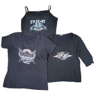 Friday 13th Port Dover Women's T-shirts/Tank Black Size M 2008 and 2017 Lot of 3
